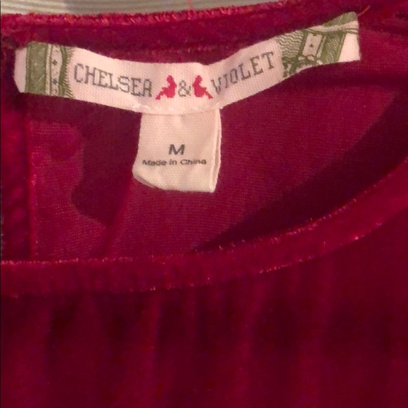 Chelsea &v Violet red velvet dress  size M - Picture 2 of 4